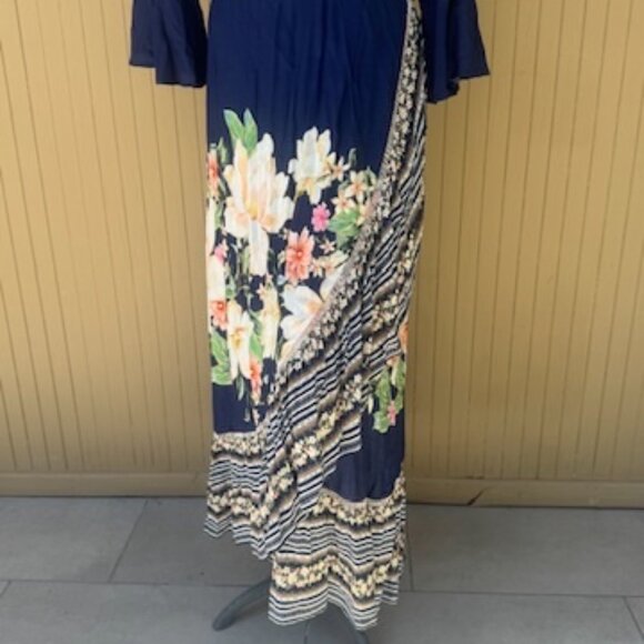 Farm Rio Midnight Flower Wrap Maxi Dress XL - Picture 8 of 14